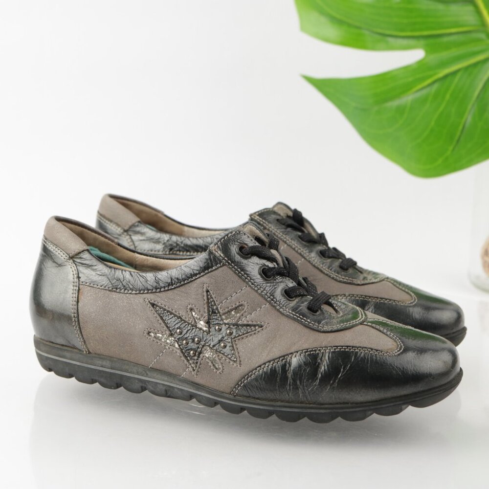 Waldlaufer Womens Henni Oxford Size 6‎ Gray Silver Lace Up Shoe Casual Comfy